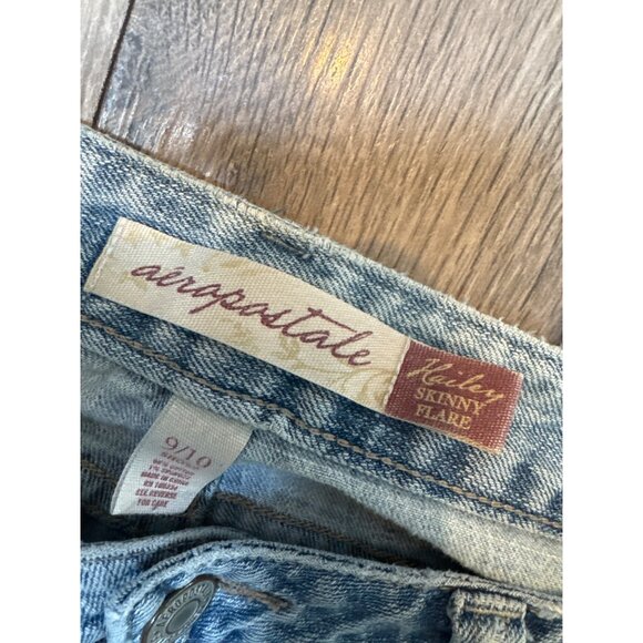 Aeropostale VTG Womens Riley Skinny Flare Jeans Size 9/10 Short 99% Cotton - Picture 2 of 13